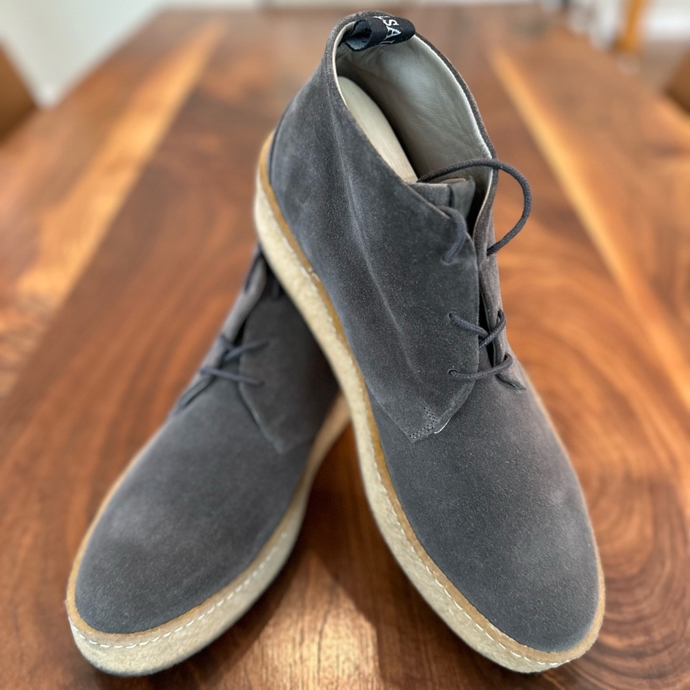 AllSaints Kit Suede Chukka Boots Charcoal Grey, size 12 (EU 45), worn once.